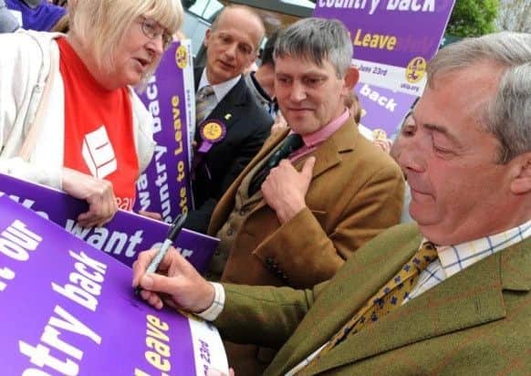 Nigel Farage campaigns for Brexit in Bulwell