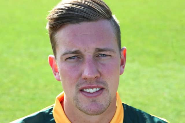 IN PICTURE: Notts County Cricket Club 2016: T-20 Blast kit: Jake Ball.
STORY: SPORT LEAD: Notts County Cricket Club Team /Pen pictures for season 2016.  Trent Bridge Cricket Ground, West Bridgford, Nottingham.
PHOTOGRAPHER: MARK FEAR