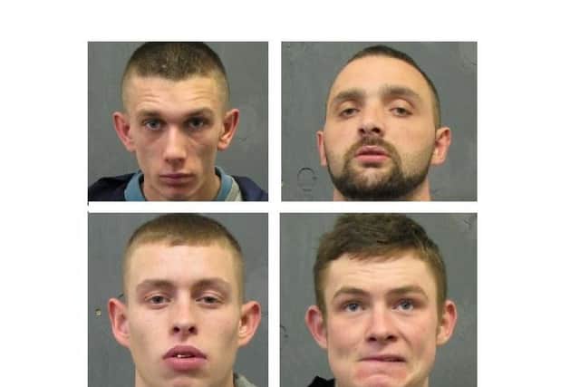 Top: left to right, Anthony Millard and Michael Porter; bottom: left to right: Joshua Shaw and Otis Kirby. Pictures: Derbyshire police.