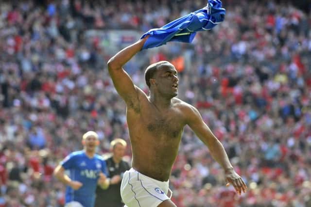chesterfield v swindon .....GOAL...second goalscorer Craig Westcarr celebrates