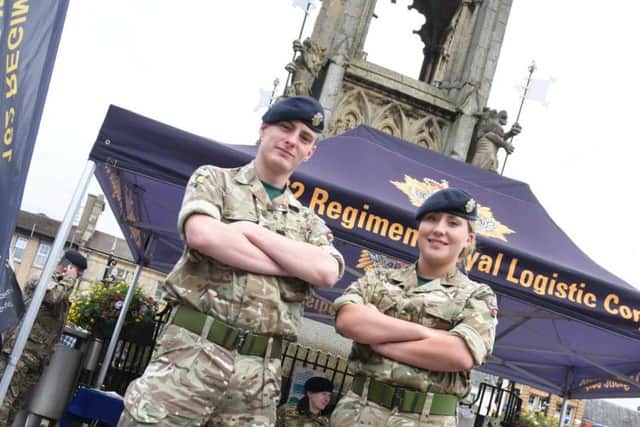 Servicemen and women are on hand today and tomorrow (Saturday, July 16) to offer advice and help people apply for a range of reserve jobs in the British Army.
