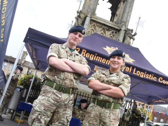 Servicemen and women are on hand today and tomorrow (Saturday, July 16) to offer advice and help people apply for a range of reserve jobs in the British Army.