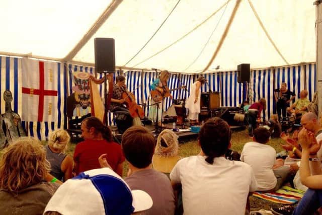 Seize the Night play on the Hat Block stage at Stainsby.