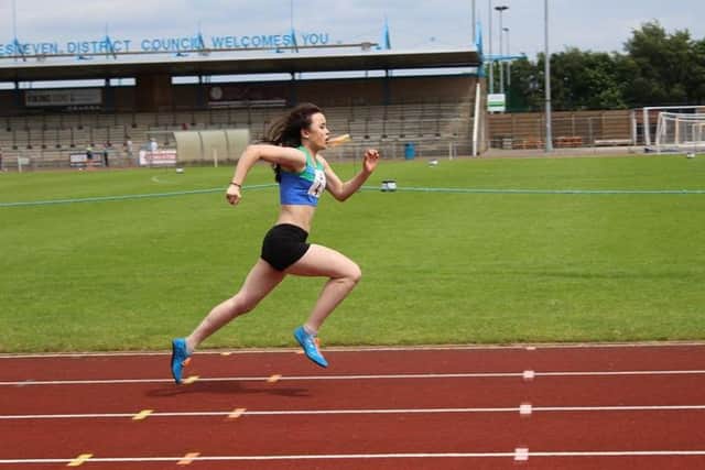 HARRIER HEADLINER -- Sophia Stewart, who spearheads Mansfield Harriers team of seven for the British Junior Inter-Counties Championships, to be held in Nuneaton next month.