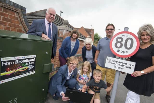 Residents of Lilley Close Selston celebrating their new superfast broadband service.