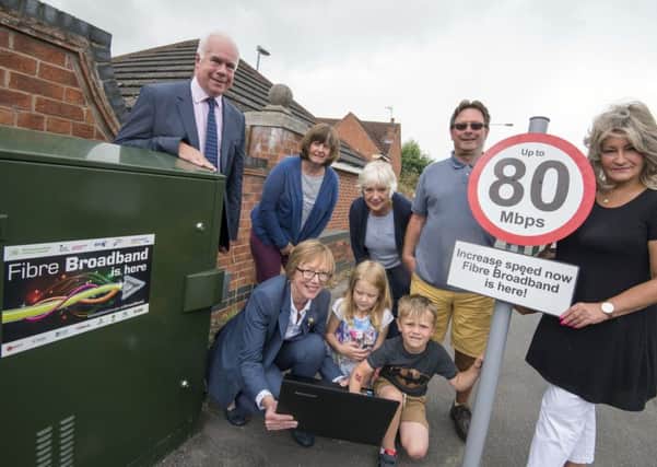 Residents of Lilley Close Selston celebrating their new superfast broadband service.