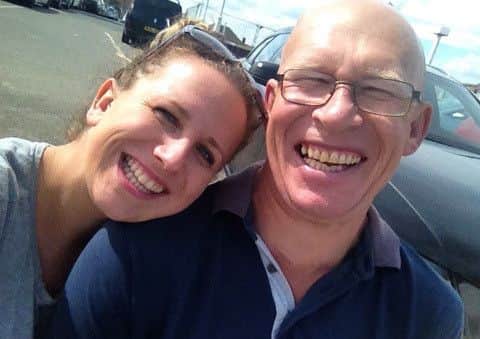 Caitlin Gregory, pictured with her dad Neil, suffered life-changing brain injuries when she was hit by a car last year.