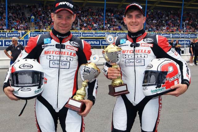 The victorious Birchall brothers in Assen.
