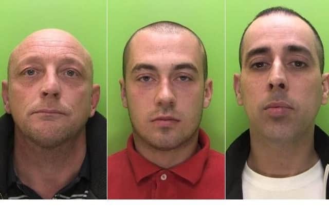 Jailed: David Langford, Elliott Butler and Imran Shabbir.