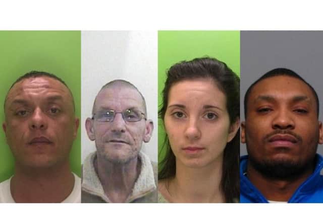 Jailed: Lyndon Leith, Steven Watson, Tara Shelton and Richard Taylor.