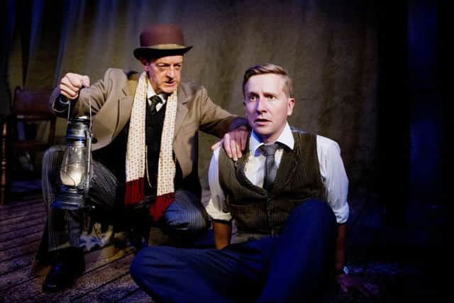 A scene from The Woman In Black @ Fortune Theatre. Tour photographs for 2014.(Taken 10-14)Â©Tristram Kenton 10/14(3 Raveley Street, LONDON NW5 2HX TEL 0207 267 5550  Mob 07973 617 355)email: tristram@tristramkenton.com