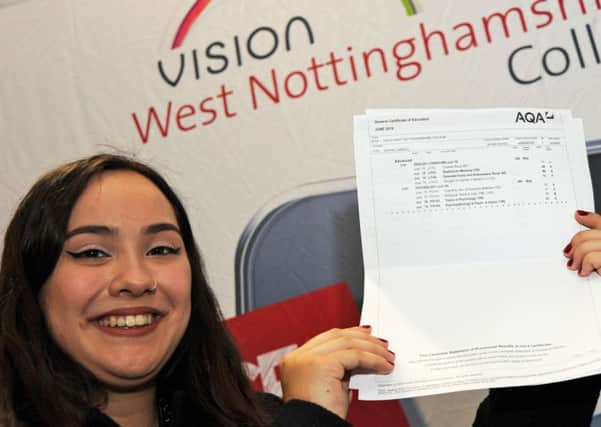 Vision West Notts A level results.
Sophie Carroll who is off to Lancaster University having achieved 1 A and 3 B's in her A level exams.