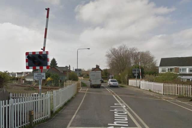 The level crossing at Linby Lane in Hucknall, where a woman was hit by a train. (Image: Google).