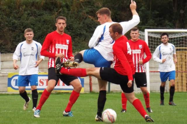 Action from Teversal v Blidworth. Photo: Keith Parnill