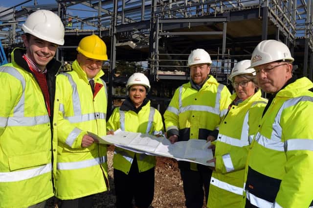 College chiefs and business leaders check progress on the new Â£6.5m Vision University Centre being constructed at West Nottinghamshire Colleges Derby Road campus. Picture: Rachel Atkins.