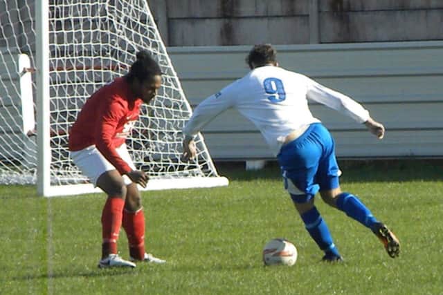 Aaron Moxam (no.9) in action against Rainworth.