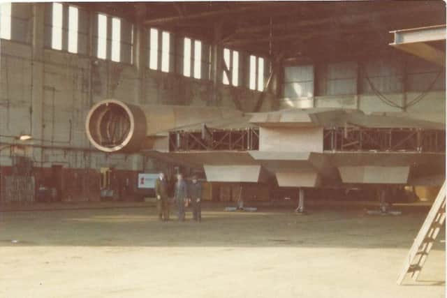 The Western Telegraph leaked pictures of the highly secretive operation to hide the 'flying saucer'. Photo by John Clark in 1979.