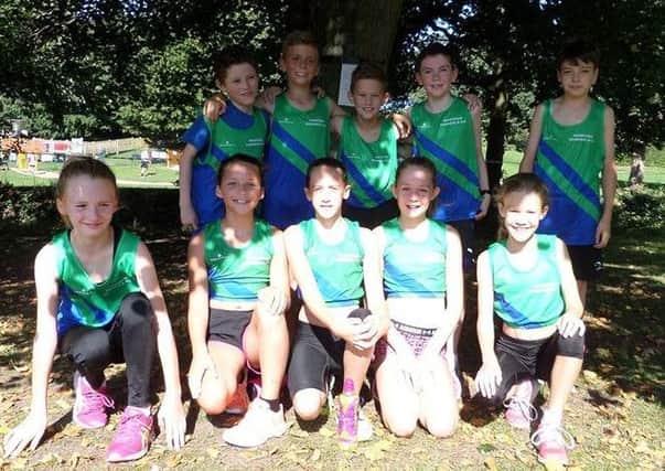 HAPPY HARRIERS -- members of the Mansfield Harriers team who competed at Retford.