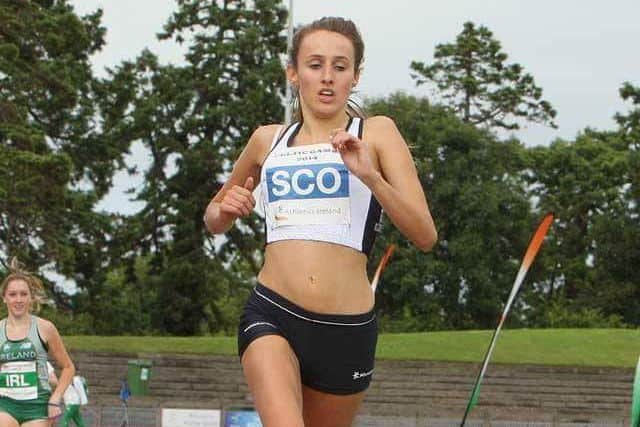 ROSS THE BOSS -- 19-year-old 800m runner Caelidh Ross in winning action at the Celtic Games in Dublin.