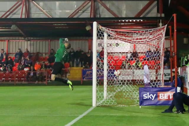 Mansfield Town opens the scoring - Pic by Chris Holloway
