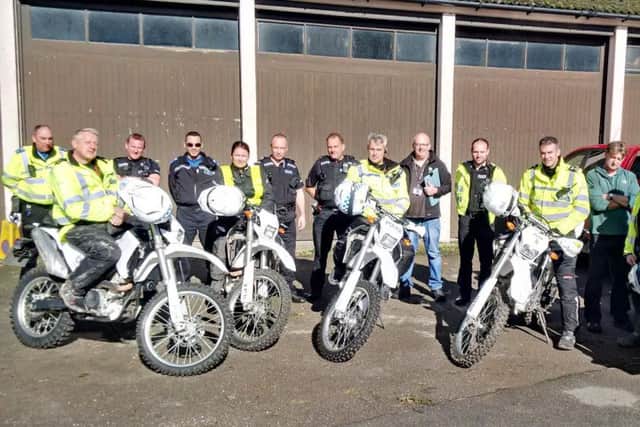 Mansfield's off-road biking police team.