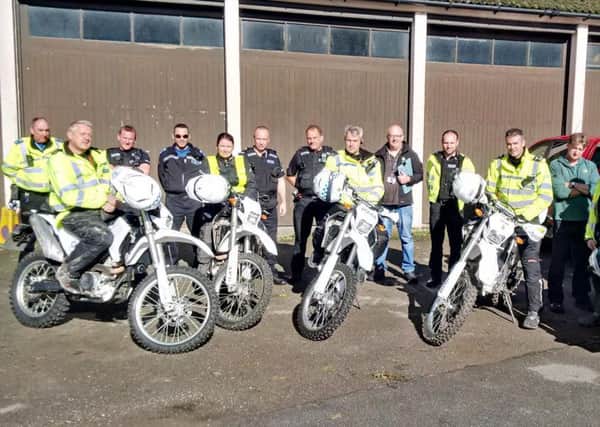 Mansfield's off-road biking police team.