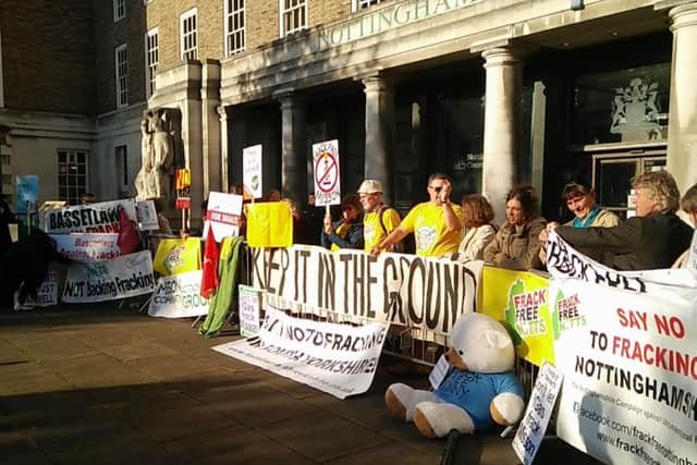 Campaigners had a solidarity presence outside the meeting this morning at County Hall in West Bridgford.