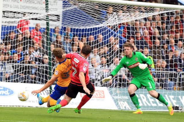 Mansfield Town v Notts County, Saturday October 8th 2016. Mansfield Town player Danny Rose goes close. Picture: Chris Etchells