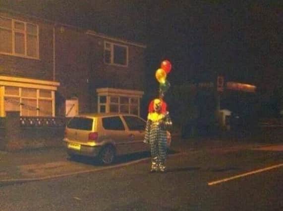 This image of the 'Mansfield Clown' was mysteriously posted on Facebook by an anonymous source in 2013. Some are saying the scary character has returned. Others say 'ridiculous' youths are 'wasting police time'.