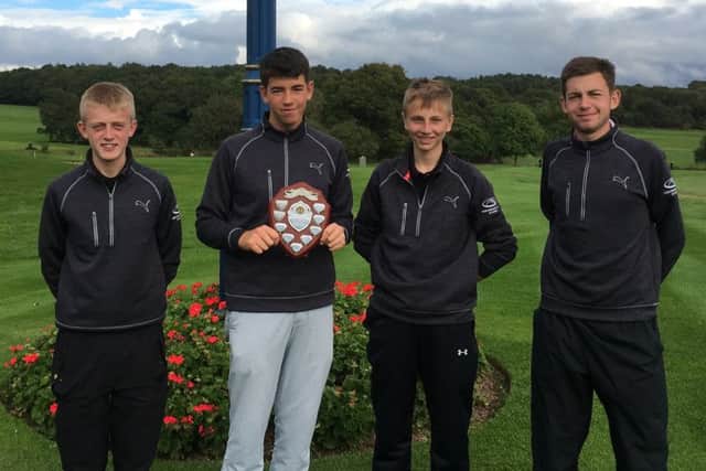 TOP TEAM -- Josh Hall (second from left) with his winning teammates, from left, Zac Davidson, Ben Heywood and Ethan Rockley.