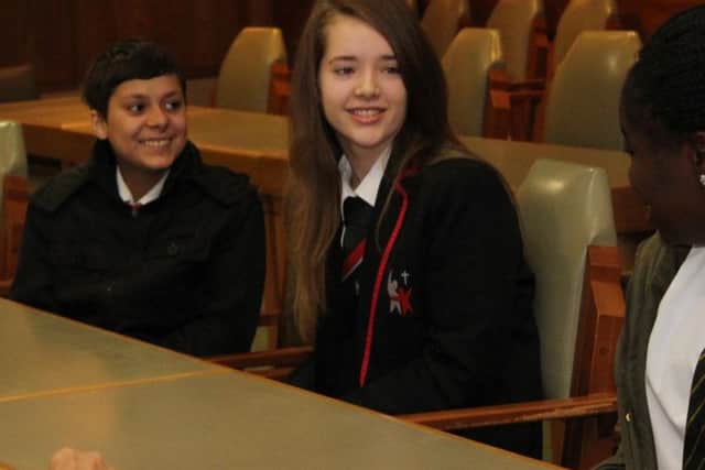 Candidates Khaleel Zareen, Anna Rigby and Faith Julius-Adebisi pictured waiting for the result of the count.