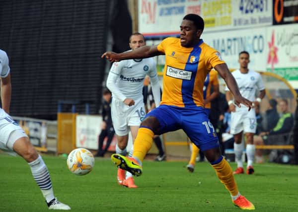Mansfield Town v Wycombe Wanderers.
Mitchell Rose in first half action.