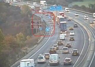 A stretch of the southbound M1 is closed this morning.