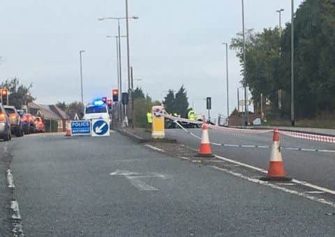 The scene of a serious road accident which took place in Sutton last night (Photo: Kay Pitchford).