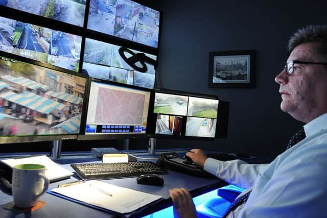 Inside the new CCTV suite in Mansfield's Civic Centre.