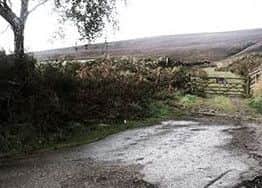 Crime scene at A628 near Tintwistle.