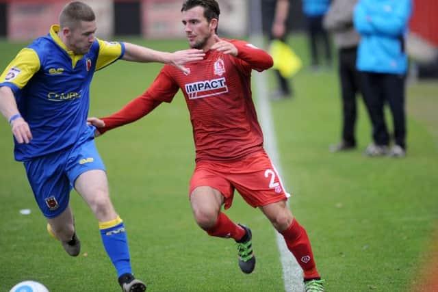 Alfreton Town v Chorley.Ryan Wilson advances down the wing in the second half.