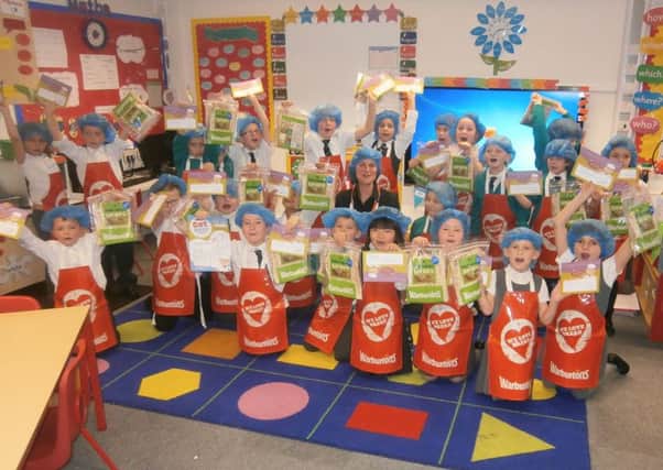 HOORAY FOR HEALTHY FOOD! -- children at Wainwright Primary Academy who took part in the workshop.