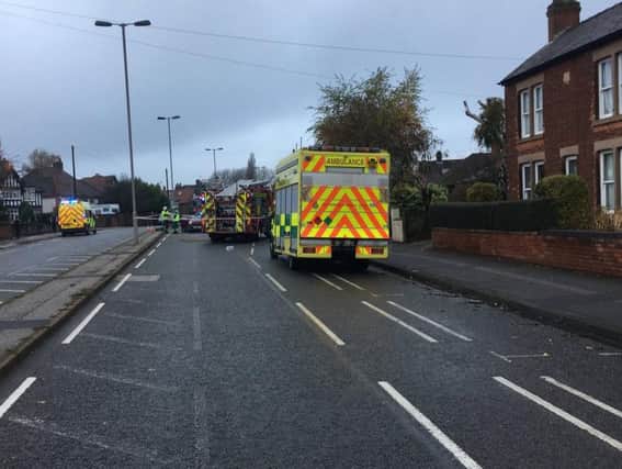 Photo of the scene in Chesterfield Road South courtesy NFRS.