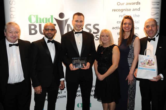 Fidler & Pepper are presented with their winners award for the Innovation Award from Savanna Rags at the Chad Business Awards 2016