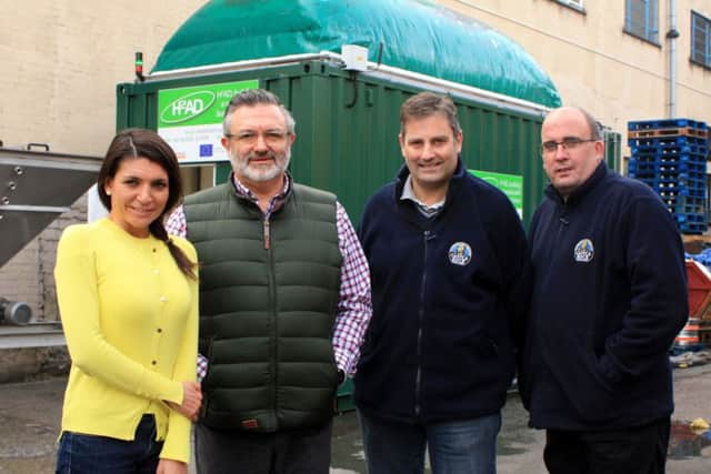 Lindhurst boss Martin Rigley (second from left) with (left to right) Dr Laura Porcu, of Nottingham University, Castle Rock's managing director Colin Wilde and the brewery's manager, Jon Edger.