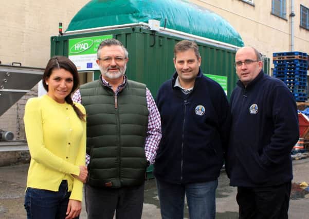 Lindhurst boss Martin Rigley (second from left) with (left to right) Dr Laura Porcu, of Nottingham University, Castle Rock's managing director Colin Wilde and the brewery's manager, Jon Edger.