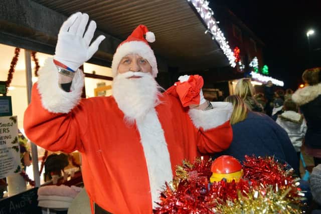 Greetings from Santa at the first-ever Christmas light switch-on in the Garibaldi Road area of Mansfield.