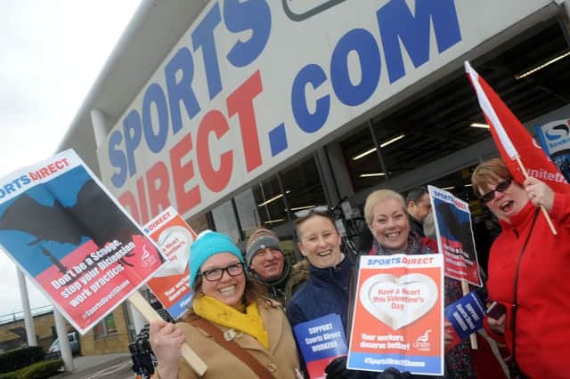 Unite campaigners have protested against the company at St Peter's Retail Park.