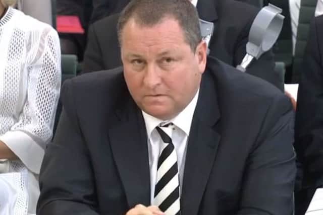 Sports Direct's Mike Ashley is questioned over working conditions in Shirebrook. Also giving evidence are Chris Birkby and Jennifer Hardy of Translane, and Andy Sweeney of Best Connection (Image Source: Parliamentlive.tv).