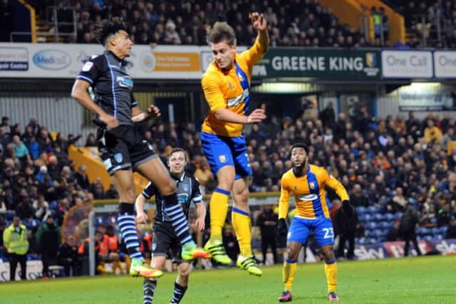 Mansfield Town v Colchester United.
Danny Rose who came on as a sub in the second half.