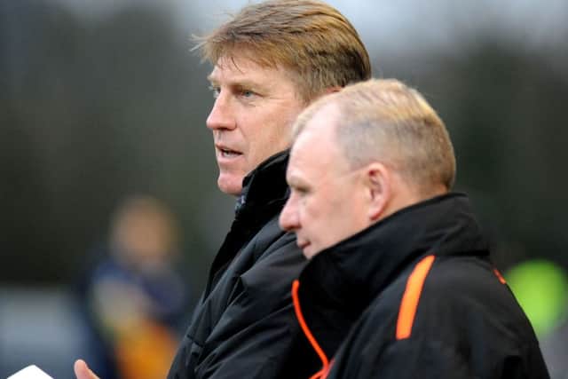 Mansfield Town assistant manager, Paul Raynor with manager, Steve Evans.