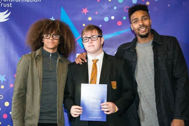 Sam Massey, from The Dukeries Academy, with the Diversity stars.