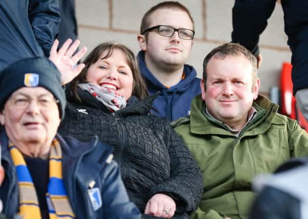 Mansfield Town fans at Exeter City AFC - Pic Chris Holloway