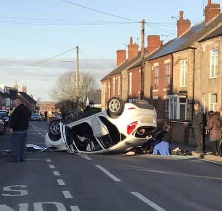 The scene on Market Street, South Normanton. Photo by Shaun Challenger.